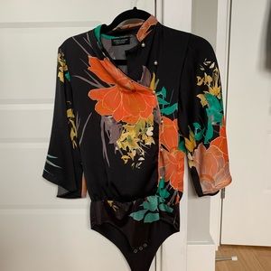 Floral kimono style bodysuit